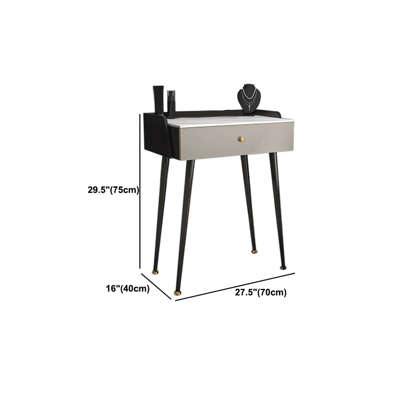 Modern Grey Makeup Vanity Desk Desk Slate Top Top Up Vanity per camera da letto