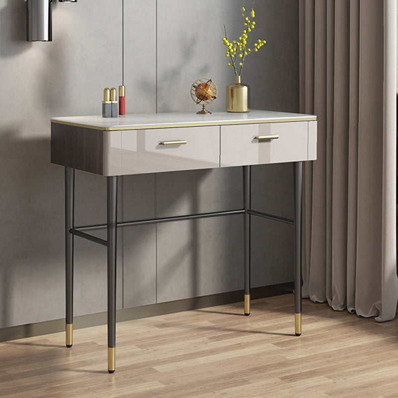 Modern Slate Top Vanity Makeup Table Set Grey Makeup Vanity Desk Table