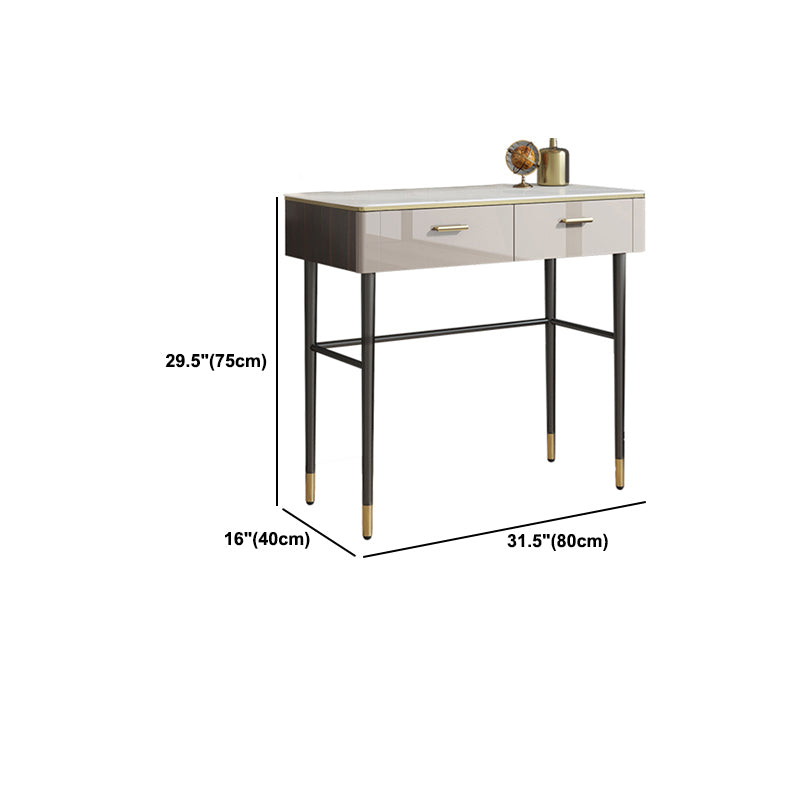 Modern Slate Top Vanity Makeup Table Set Grey Makeup Vanity Desk Table