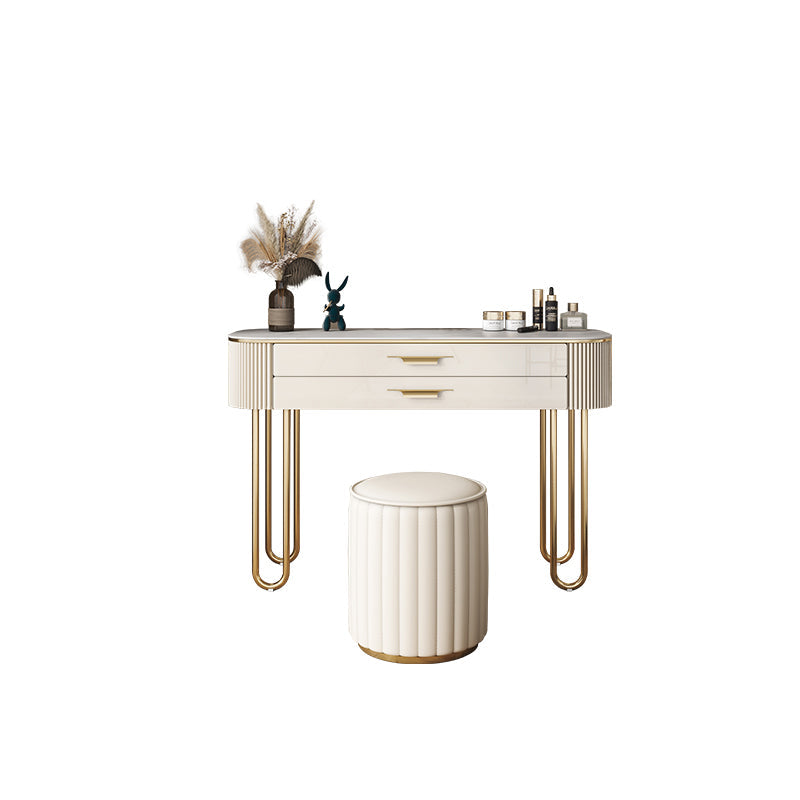 BEIGE Vanity, set di vanità in metallo alto 30 "con 2 cassetti