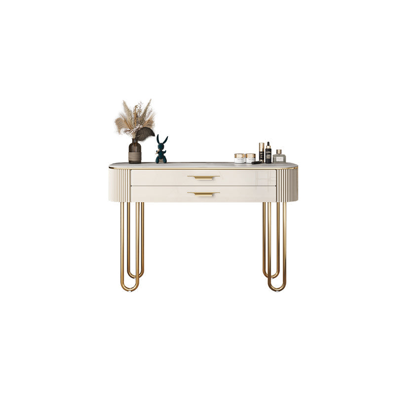 BEIGE Vanity, set di vanità in metallo alto 30 "con 2 cassetti