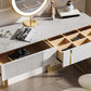 BEIGE Vanity, set di vanità in metallo alto 30 "con 2 cassetti