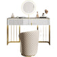 BEIGE Vanity, set di vanità in metallo alto 30 "con 2 cassetti