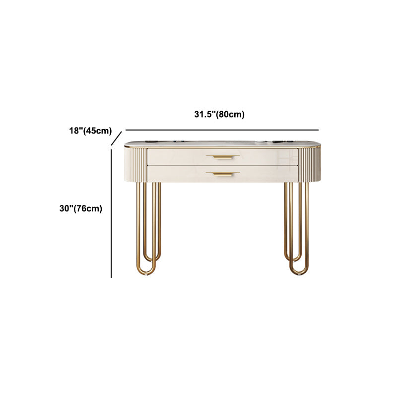 BEIGE Vanity, set di vanità in metallo alto 30 "con 2 cassetti