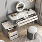 4 Storage Drawers Dressing Table, 30" Tall Vanity Set in Grey