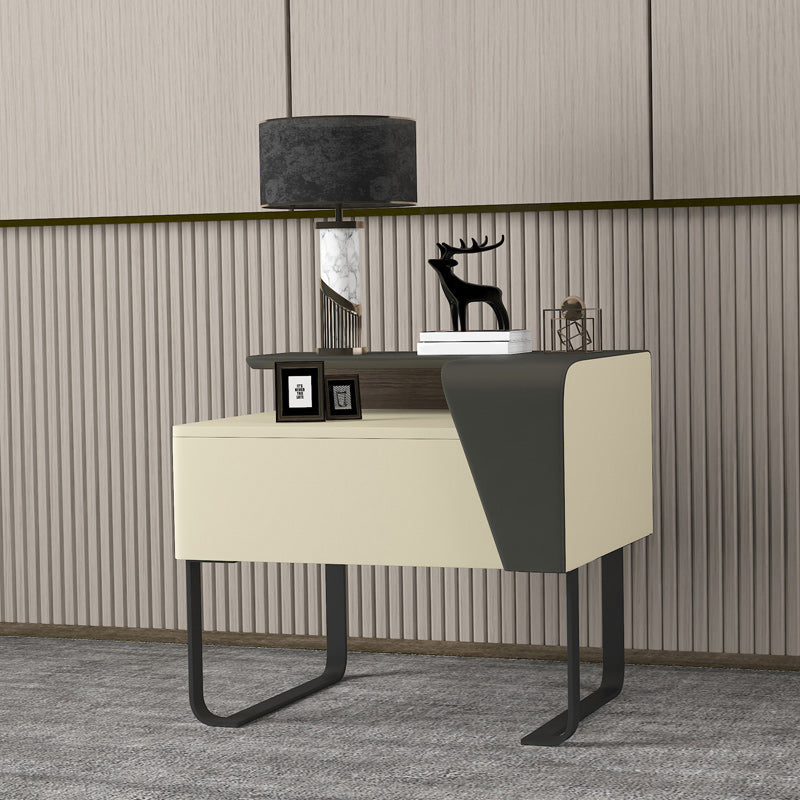 19 "groß 1 - Schublade Holz Nachttisch Modem & zeitgenössischer Akzenttisch Nachttisch mit Beinen