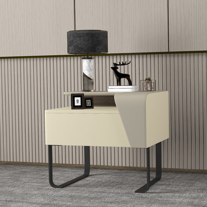 19 "groß 1 - Schublade Holz Nachttisch Modem & zeitgenössischer Akzenttisch Nachttisch mit Beinen