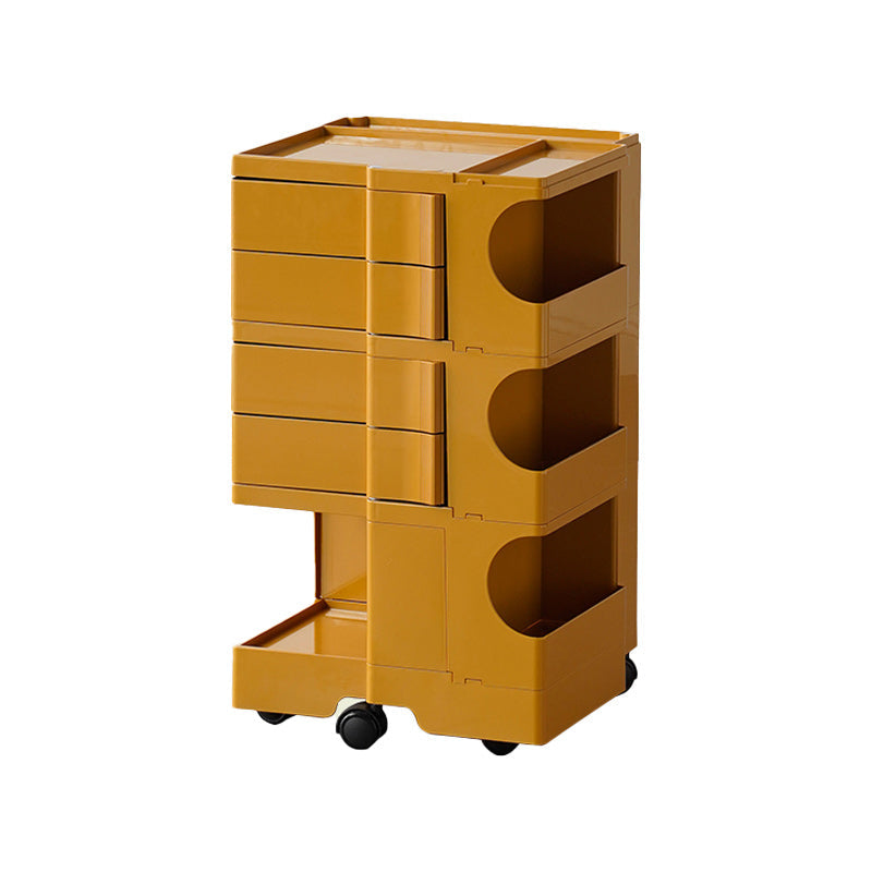 Nightstand Contemporary Night Table with Drawers and Shelves 17"L x 16"W x 29"H Yellow Clearhalo 'Bedroom Furniture' 'furn' 'furn_night_stand' 'Furniture' 'night_stand' 'Nightstands' 5352002