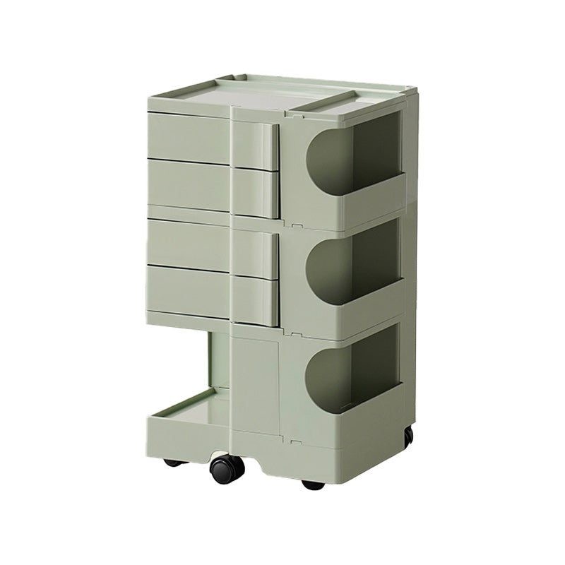 Nightstand Contemporary Night Table with Drawers and Shelves 17"L x 16"W x 29"H Green Clearhalo 'Bedroom Furniture' 'furn' 'furn_night_stand' 'Furniture' 'night_stand' 'Nightstands' 5352007