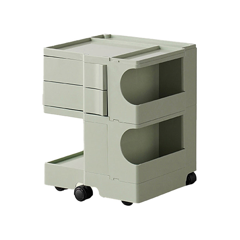 Nightstand Contemporary Night Table with Drawers and Shelves 17"L x 16"W x 21"H Green Clearhalo 'Bedroom Furniture' 'furn' 'furn_night_stand' 'Furniture' 'night_stand' 'Nightstands' 5352008