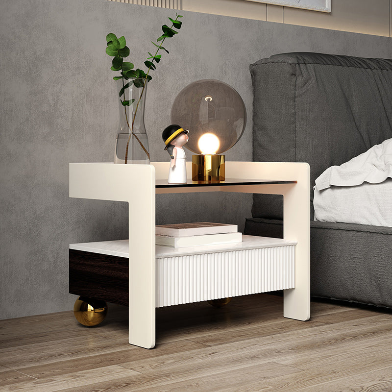 Holz Nachttisch oder Endtisch, 20 "hoher Nachttisch mit Beinen und Schublade