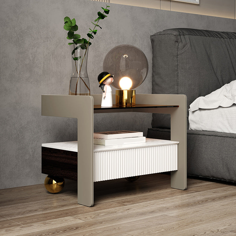 Holz Nachttisch oder Endtisch, 20 "hoher Nachttisch mit Beinen und Schublade