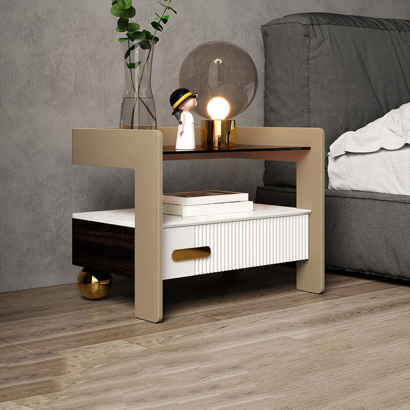 Holz Nachttisch oder Endtisch, 20 "hoher Nachttisch mit Beinen und Schublade