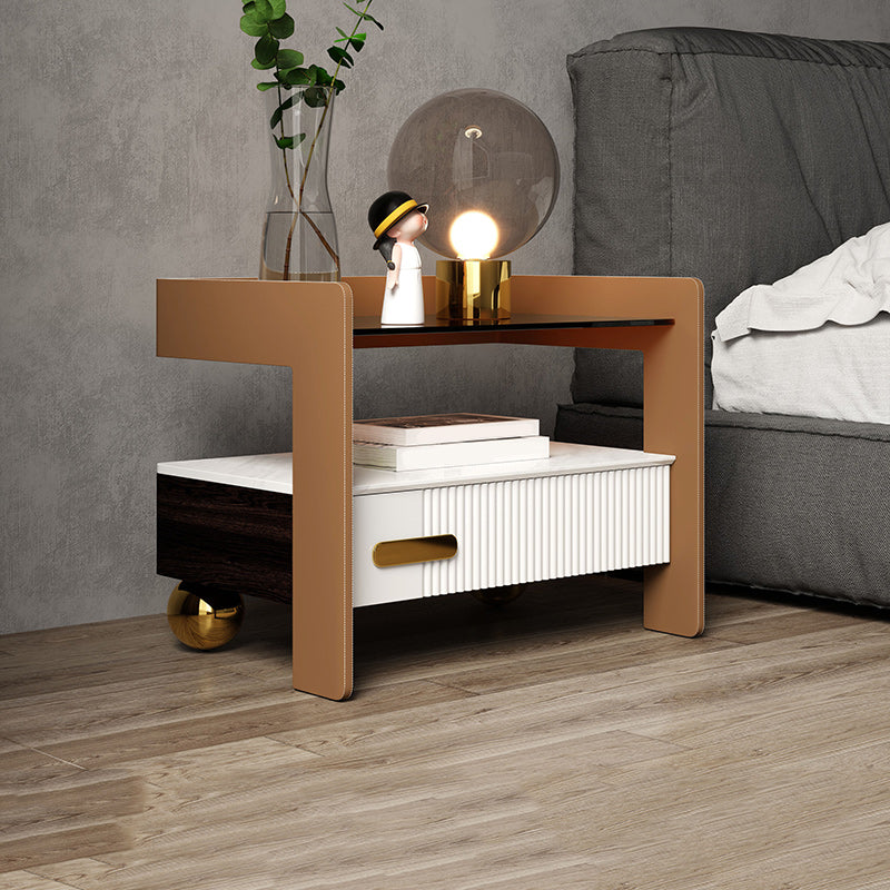 Holz Nachttisch oder Endtisch, 20 "hoher Nachttisch mit Beinen und Schublade