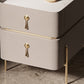 Leather Nightstand with 4 Legs Glam Night Table with Drawers Clearhalo 'Bedroom Furniture' 'furn' 'furn_night_stand' 'Furniture' 'night_stand' 'Nightstands' 5352077