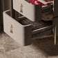 Leather Nightstand with 4 Legs Glam Night Table with Drawers Clearhalo 'Bedroom Furniture' 'furn' 'furn_night_stand' 'Furniture' 'night_stand' 'Nightstands' 5352078