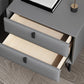 Leather Top Nightstand  with Drawers Glam Night Table with 4 Legs