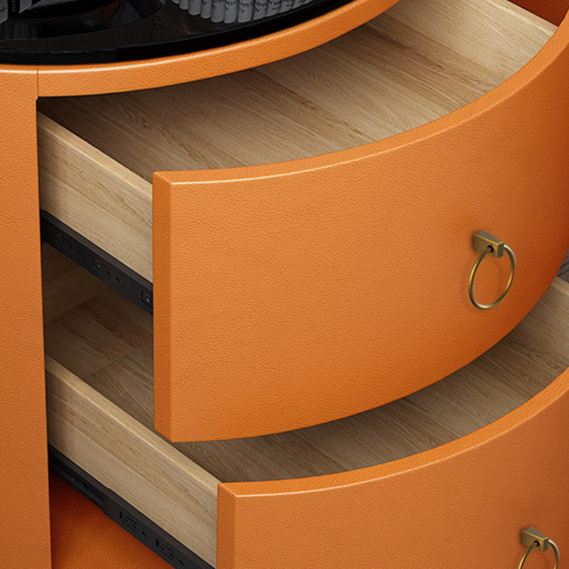 Glamernte Nachttisch mit 2 Schublade 16,5 Zoll hohen Leder-Nachttisch