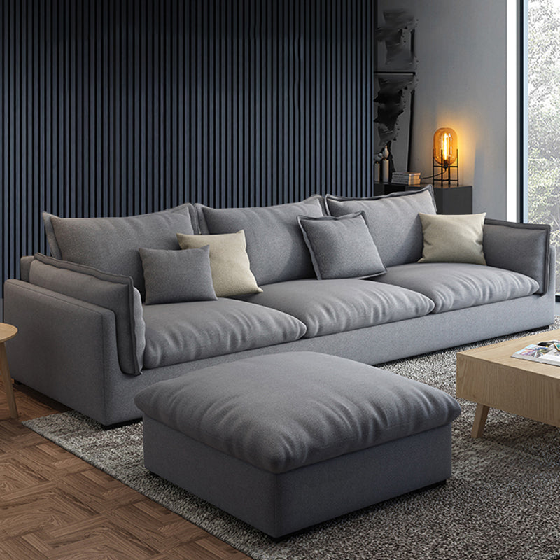 Light-grey Contemporary Sectional Stain-Resistant Living Room Solid Wood Sofa