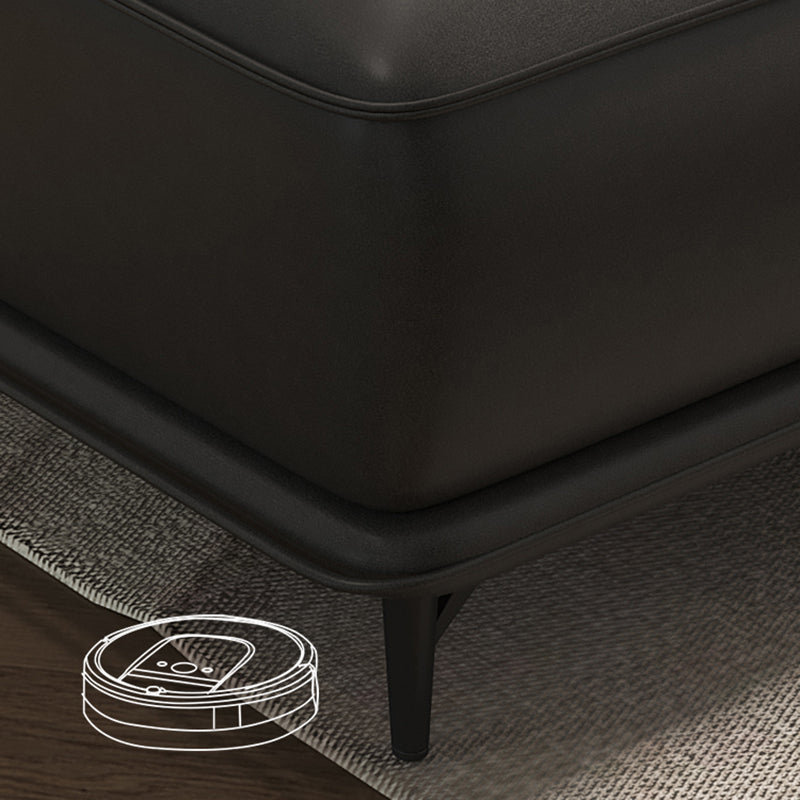 Sofá contemporáneo de brazos de almohada Sala de estar de cuero sintética