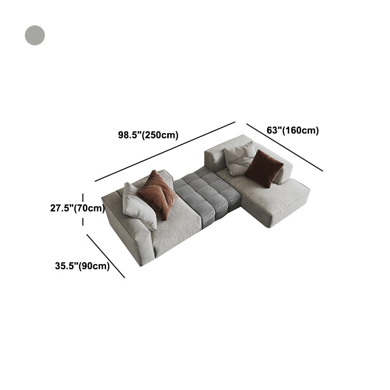 Cojín de brazo cuadrado Sala de estar de terciopelo de terciopelo y chaise