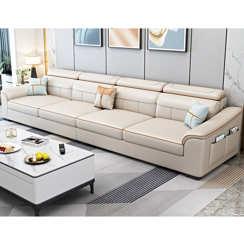 Contemporary Sofa Cotton Solid Wood Living Room Slipcovered Sofa & Chaise