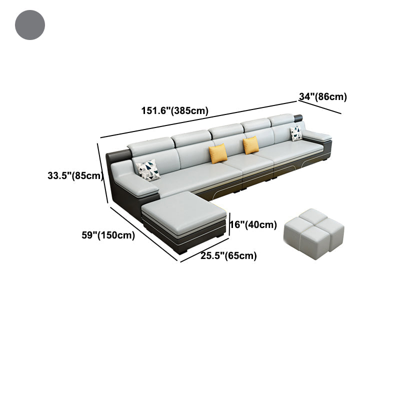 Section des meubles de mélanges de faux cuir et de coton contemporains
