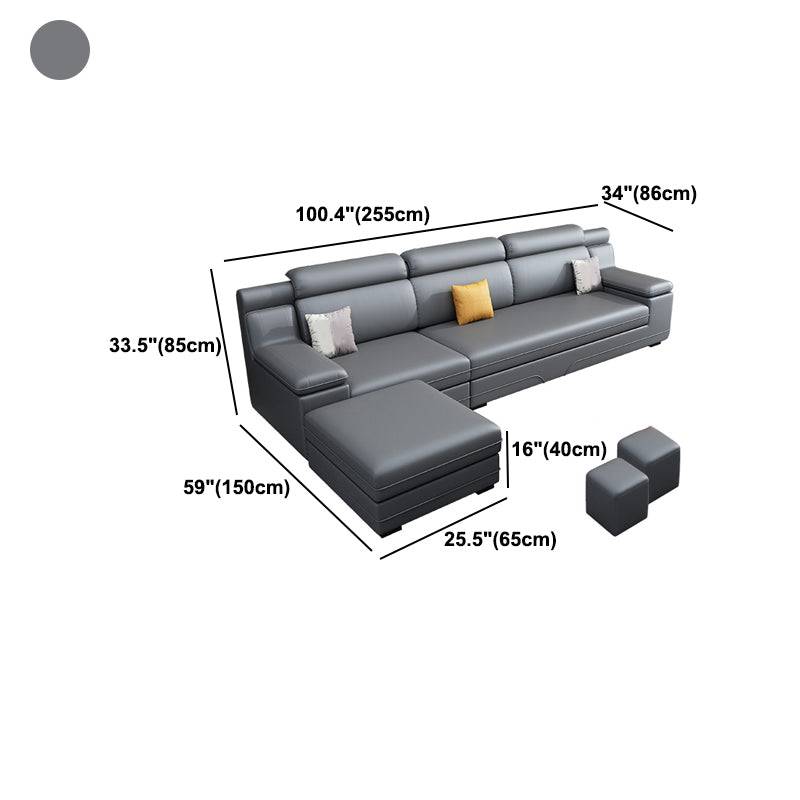 Sezionali mobili in pelle finta e miscela di cotone contemporanei