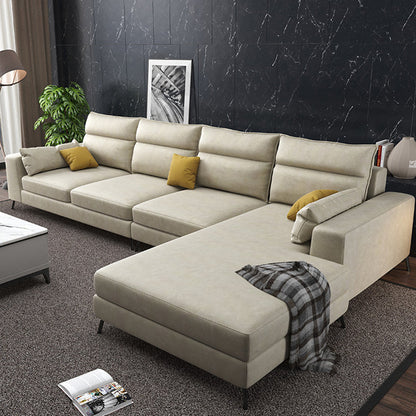 Scandinavian Faux Leather Sectional for Four People 60.63" Wide