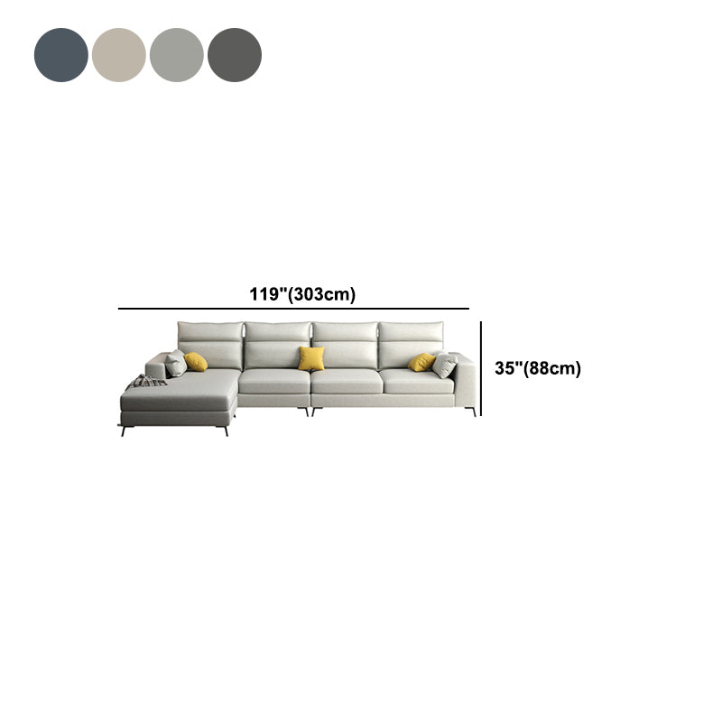 Scandinavian Faux Leather Sectional for Four People 60.63" Wide