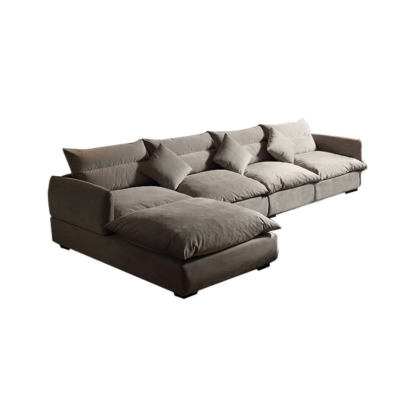 Canapé en forme de velours contemporain à gris carré