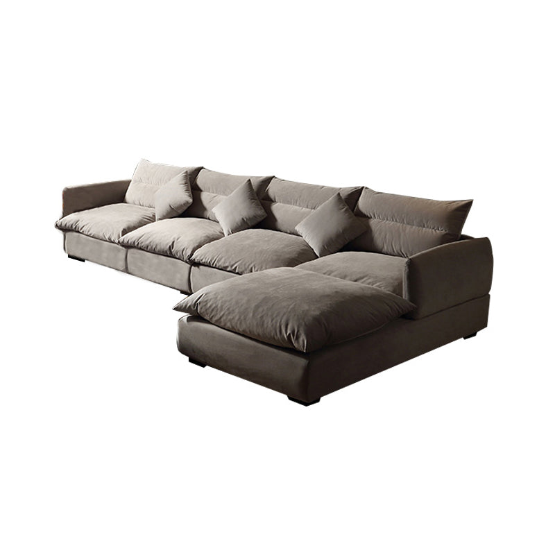 Canapé en forme de velours contemporain à gris carré