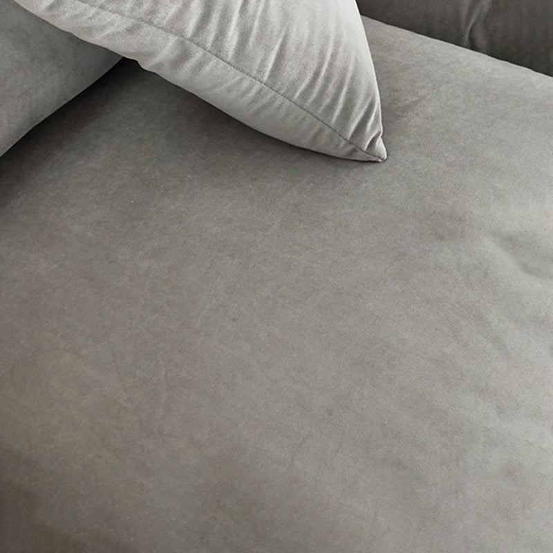 Canapé en forme de velours contemporain à gris carré