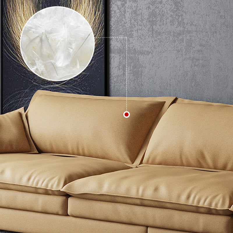 Contemporary Pillow Top Arm Stain-Resistant Furniture Sectionals in Brown