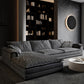 Stain-Resistant Dark Gray Contemporary Square Arm Solid Wood Sofa