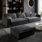 Stain-Resistant Dark Gray Contemporary Square Arm Solid Wood Sofa