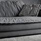 Stain-Resistant Dark Gray Contemporary Square Arm Solid Wood Sofa
