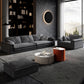 Stain-Resistant Dark Gray Contemporary Square Arm Solid Wood Sofa