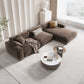 Brown Scandinavian Sectional/Sofa with Square Arm for Apartment