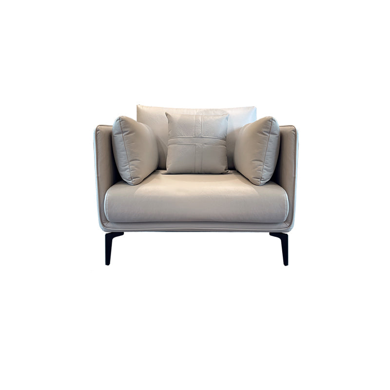 Stationary Stain Resistant Faux Leather Living Room Pillow Top Arm Modern Sofa 41"L x 35"W x 35"H Smoke Gray Clearhalo 'furn' 'furn_sofas' 'Furniture' 'Living Room Furniture' 'Sofa' 'sofas' 5352652