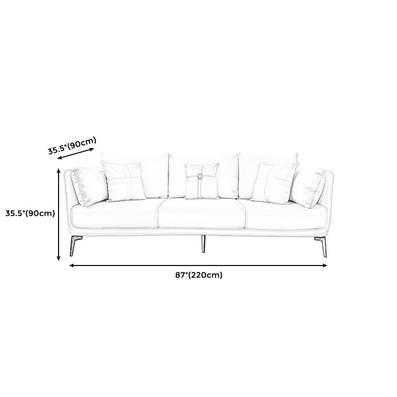 Stationary Stain Resistant Faux Leather Living Room Pillow Top Arm Modern Sofa Clearhalo 'furn' 'furn_sofas' 'Furniture' 'Living Room Furniture' 'Sofa' 'sofas' 5352662