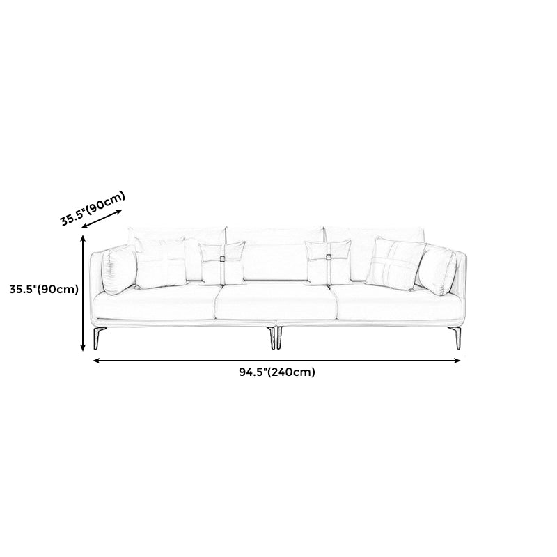 Stationary Stain Resistant Faux Leather Living Room Pillow Top Arm Modern Sofa Clearhalo 'furn' 'furn_sofas' 'Furniture' 'Living Room Furniture' 'Sofa' 'sofas' 5352663