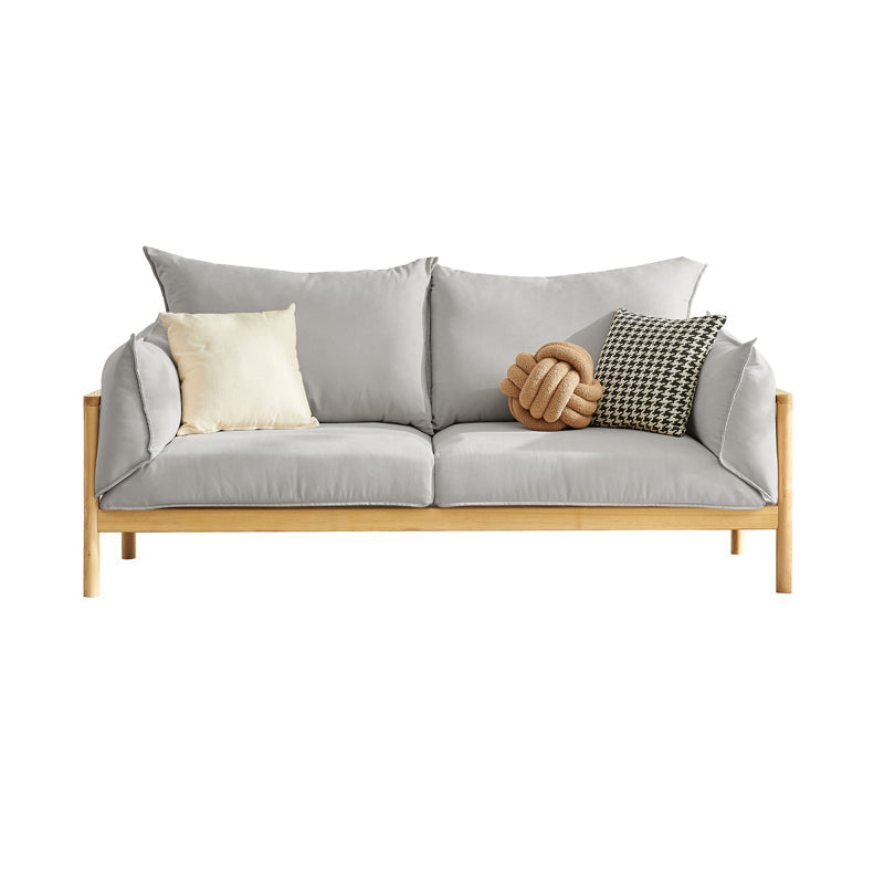 Stationary Cotton 2-seater Living Room Square Arm Cushions Sofa Light Gray Clearhalo 'furn' 'furn_sofas' 'Furniture' 'Living Room Furniture' 'Sofa' 'sofas' 5352665