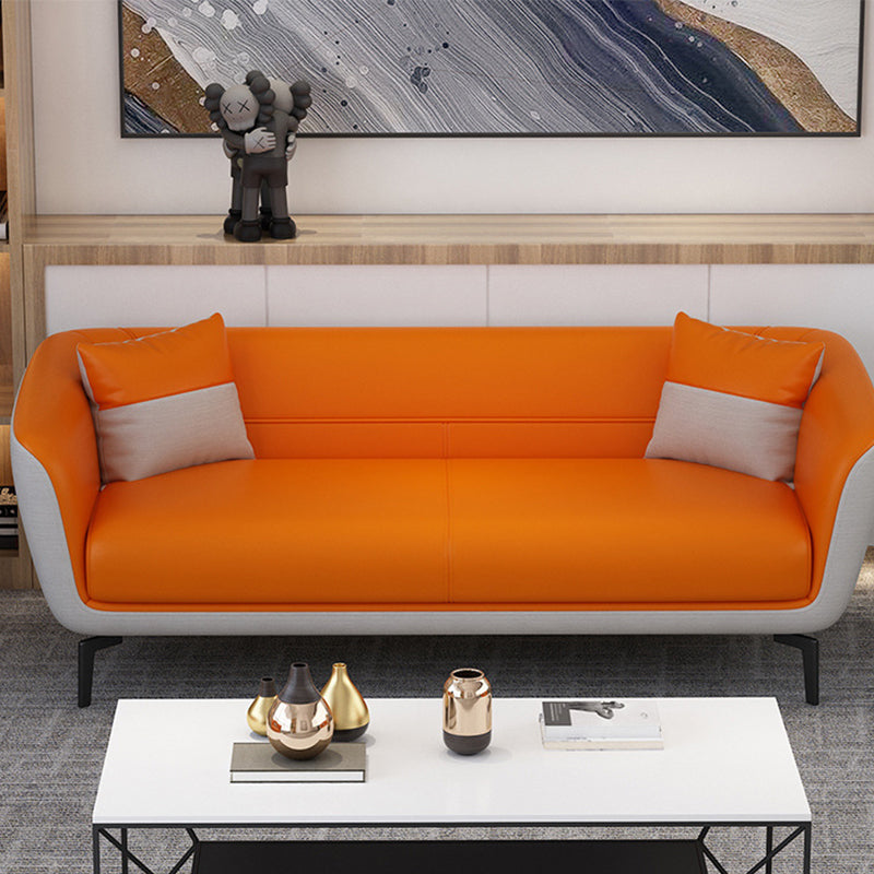 Faux lederen strakke achterbank bank standaard wijd uitlopende armbankbank