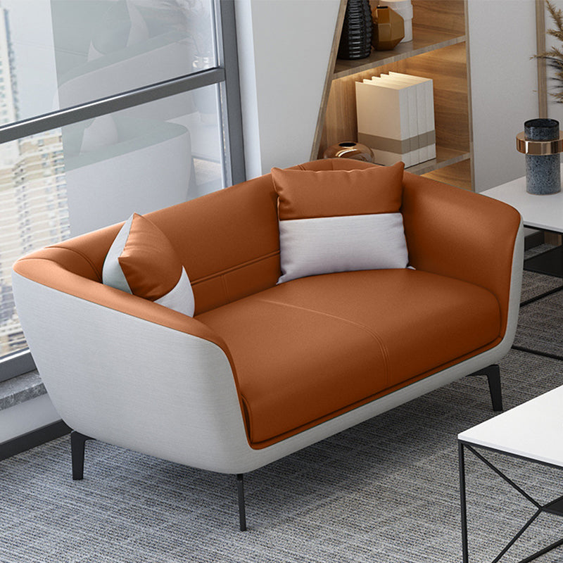 Faux lederen strakke achterbank bank standaard wijd uitlopende armbankbank