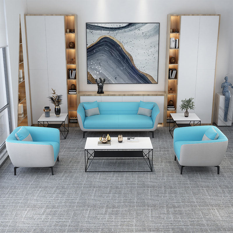 Faux lederen strakke achterbank bank standaard wijd uitlopende armbankbank