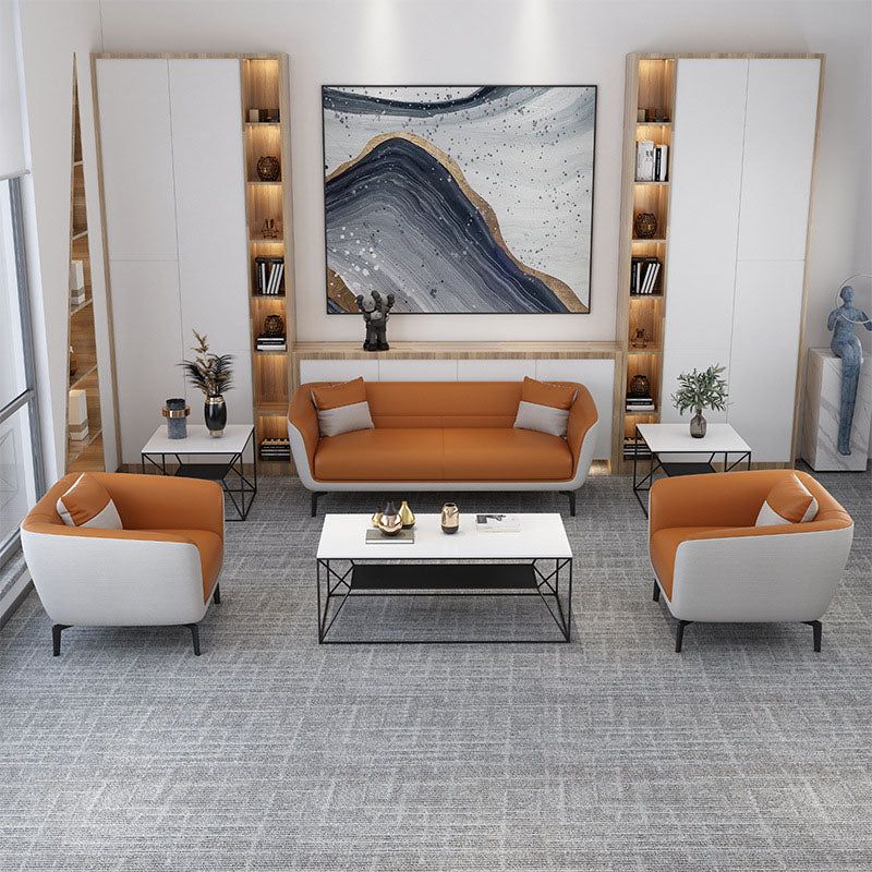 Faux lederen strakke achterbank bank standaard wijd uitlopende armbankbank