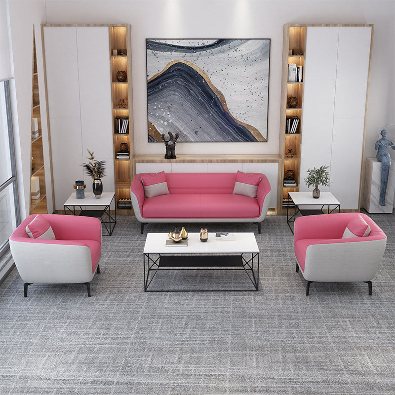 Faux lederen strakke achterbank bank standaard wijd uitlopende armbankbank