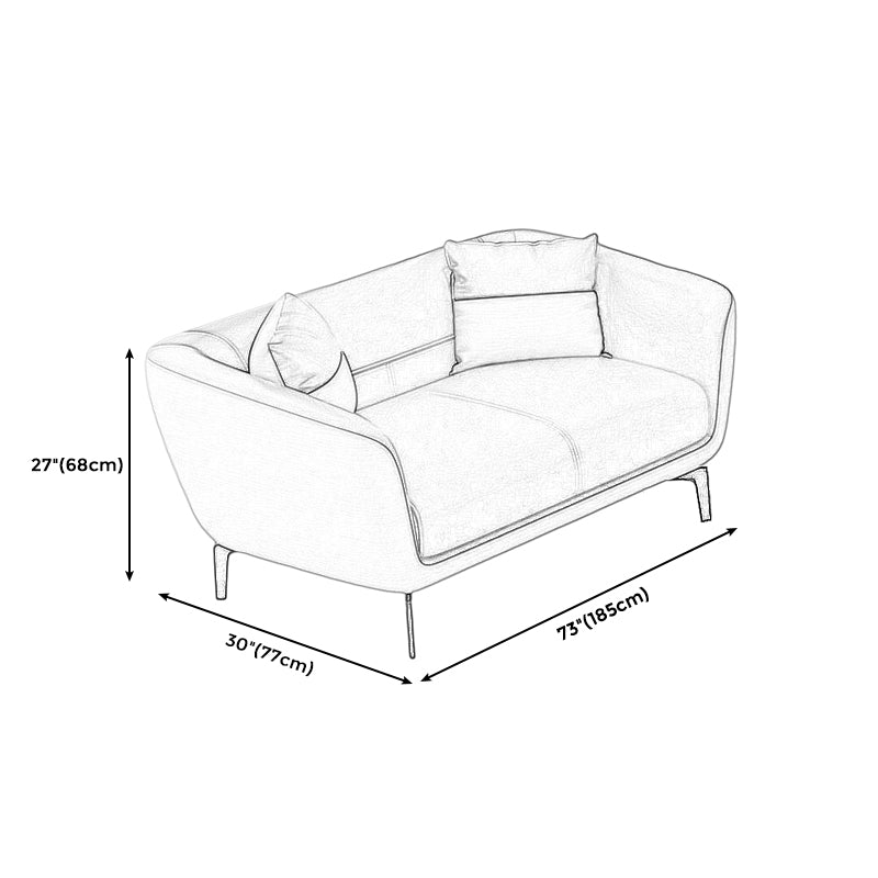 Faux lederen strakke achterbank bank standaard wijd uitlopende armbankbank