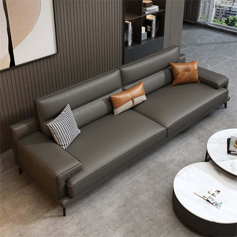 Guida pelle stazionaria resistente al soggiorno divano grigio